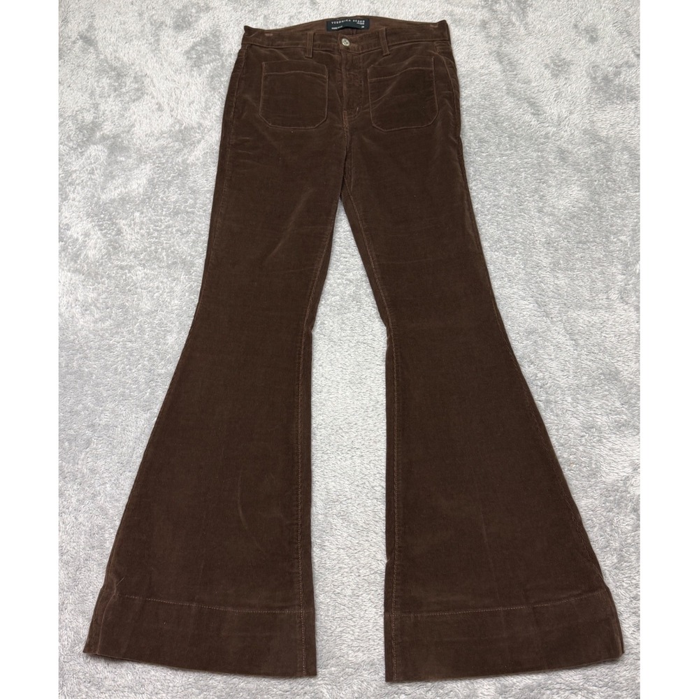 Veronica Beard Jeans Women 28 Brown Sheridan Exaggerated Flare Corduroy Pants